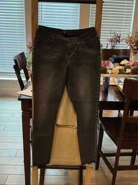 Dear John Black Skinny Jeans with Side Stud Trim